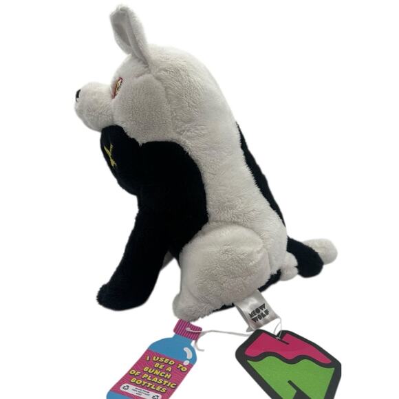 Meow Wolf Plush Twisted Multiverse Cat Wolf Black White 10” Stuffed Animal New - Picture 3 of 10